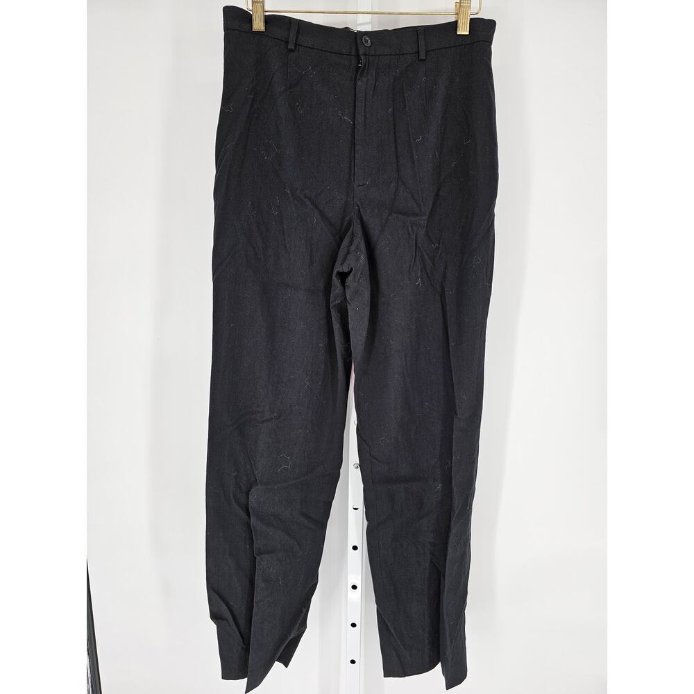 Amanda Smith Women's Black Button Closer Wide Leg High Rise Pant Size 10
